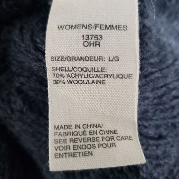 Woolrich Sweater Dress Gray Knit Chevron Zig Zag Pullover Mock Neck Womens Large - Picture 7 of 11